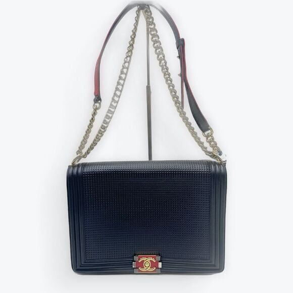 Auth Chanel Navy Blue Limited Edition Boy Flap Large New Cube Shoulder Bag - Picture 12 of 16